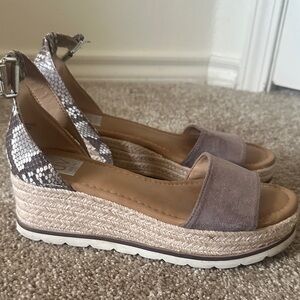 DV by Dolce Vita Gray and Snake Print Espadrilles